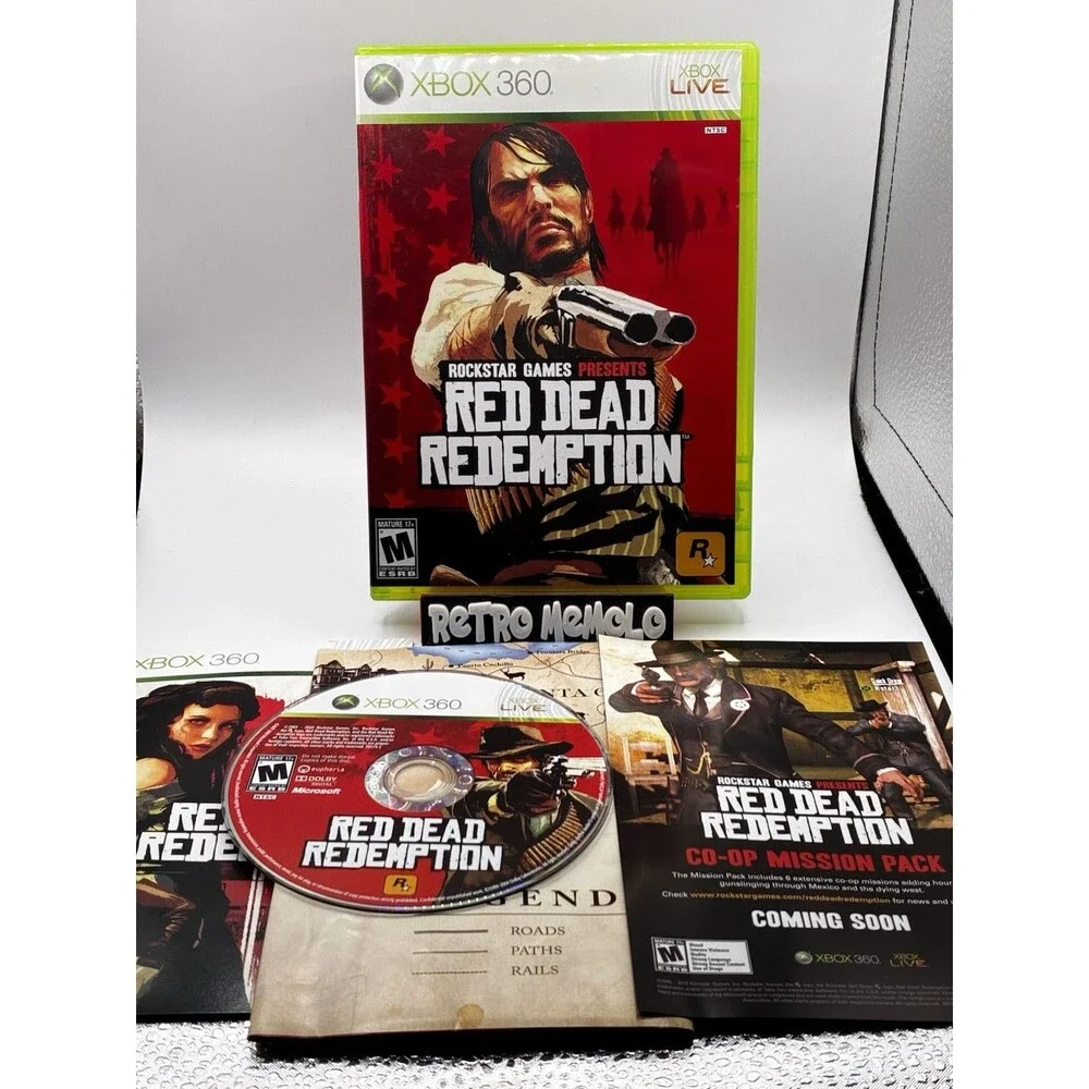 Red Dead Redemption (Xbox 360) White Label CIB COMPLETE with MAP & TESTED